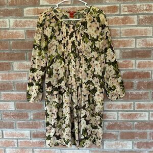 Sundance Long Sleeve Prairie Floral Dress Women’s Medium Rayon Cottage Boho